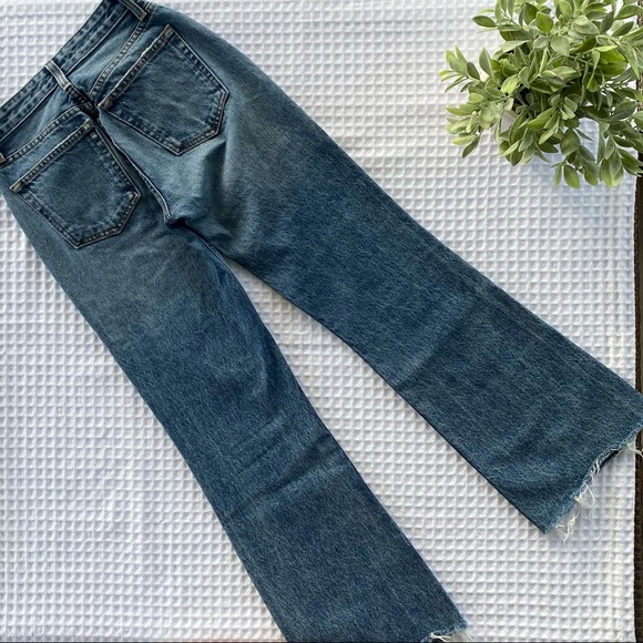 Reformation Mid Rise Crop Flare Jeans - Dark Stone - Picture 6 of 14